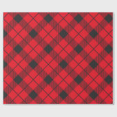 Lumberjack Red en zwarte vlecht Cadeaupapier (Vlak)