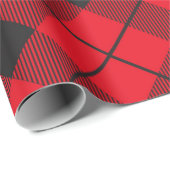 Lumberjack Red en zwarte vlecht Cadeaupapier (Rol Hoek)