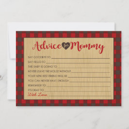 Lumberjack Red Flannel Baby shower Advies Kaarten