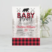 Lumberjack Red Flannel Boy Baby shower Kaart (Staand voorkant)