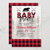 Lumberjack Red Flannel Boy Baby shower Kaart (Voorkant / Achterkant)
