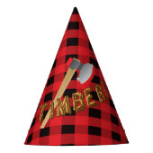 Lumberjack red plaid Birthday Party Pet Feesthoedjes (Voorkant)