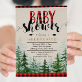 Lumberjack Red Plaid Boy Baby shower Uitnodiging