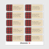 Lumberjack Red Plaid Kraft Guest Adresetiketten Sticker (Vel)