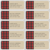 Lumberjack Red Plaid Kraft Guest Adresetiketten Sticker (Voorkant)