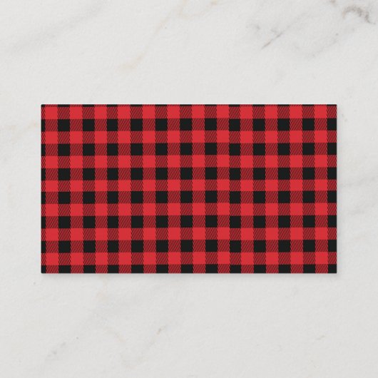Lumberjack Red Plaid - Luier Raffle Kaart (Achterkant)