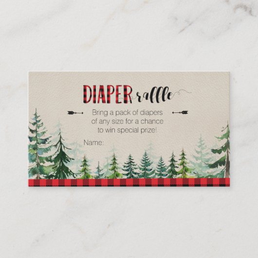 Lumberjack Red Plaid - Luier Raffle Kaart (Voorkant)