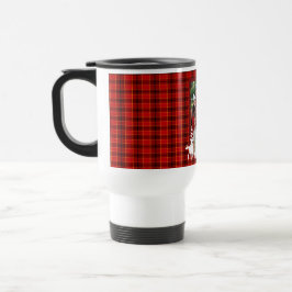Lumberjack red plaid patroon met familiefoto reisbeker