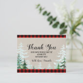 Lumberjack Red Pset Baby shower Hartelijk dank Bedankkaart (Staand voorkant)