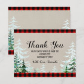 Lumberjack Red Pset Baby shower Hartelijk dank Bedankkaart (Voorkant / Achterkant)