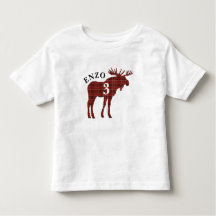 Lumberjack Red Pset Moose Birthday Shirt