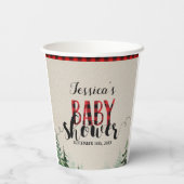 Lumberjack Red Pset Mountain Forest Papieren Bekers (Achterkant)