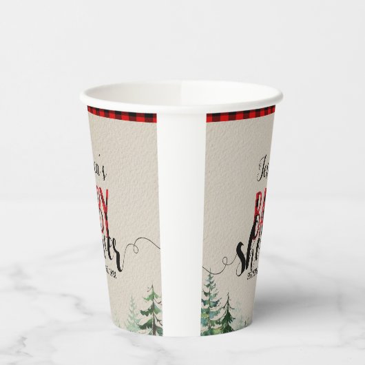 Lumberjack Red Pset Mountain Forest Papieren Bekers (Links)