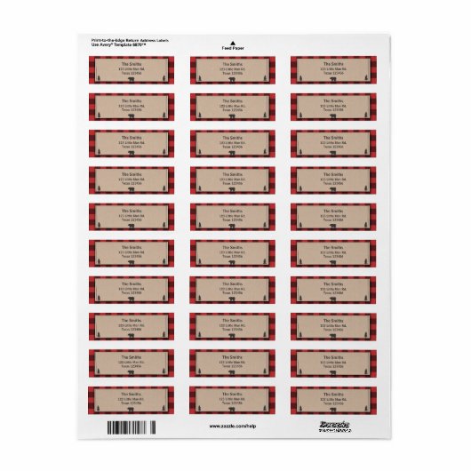 Lumberjack Return Address Label (Full Sheet)
