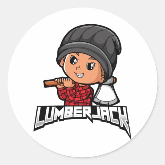 Lumberjack Ronde Sticker (Voorkant)