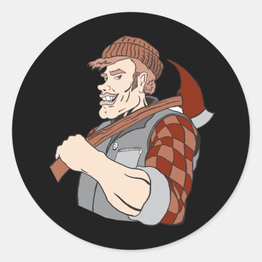 lumberjack ronde sticker (Voorkant)