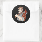 lumberjack ronde sticker (Tas)