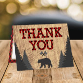 Lumberjack Rood Zwart Buffel Plaid Verjaardag Bedankkaart