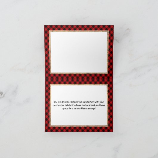Lumberjack Rood Zwart Buffel Plaid Verjaardag Bedankkaart (Binnen)