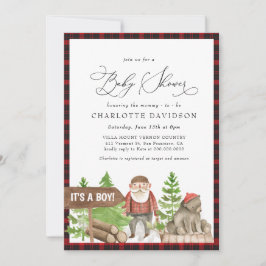 Lumberjack Rustic Beer Woodland Boy Baby shower Kaart
