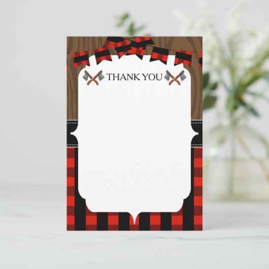 Lumberjack Rustic - Hartelijk dank Bedankkaart (Staand voorkant)