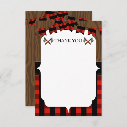 Lumberjack Rustic - Hartelijk dank Bedankkaart (Voorkant / Achterkant)