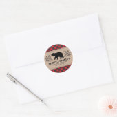 Lumberjack rustieke buffel geruite retouradres ronde sticker (Envelop)