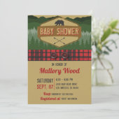 Lumberjack rustieke Woodland Baby shower Invitatio Kaart (Staand voorkant)