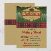 Lumberjack rustieke Woodland Baby shower Invitatio Kaart (Voorkant / Achterkant)