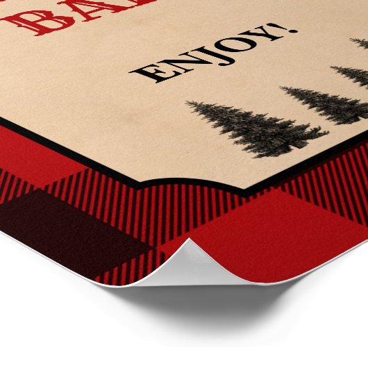 Lumberjack S.mores Bar Party Sign Red Pset Poster (Hoek)