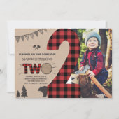 Lumberjack Second Birthday Invitation Pset 2de Kaart (Voorkant)