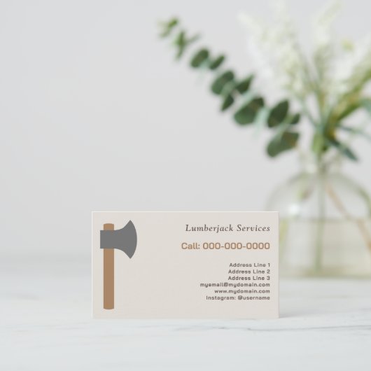 Lumberjack Services Visitekaartje (Staand voorkant)