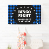 Lumberjack Style - blauwe stof + uw ideeën Spandoek (Insitu)