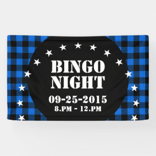 Lumberjack Style - blauwe stof + uw ideeën Spandoek