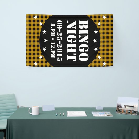 Lumberjack Style - gele stof + uw ideeën Spandoek (Beurs)