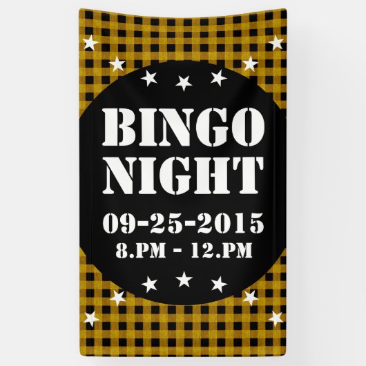 Lumberjack Style - gele stof + uw ideeën Spandoek (Verticaal)