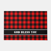 Lumberjack Style - rode stof + uw ideeën Deurmat (Voorkant)