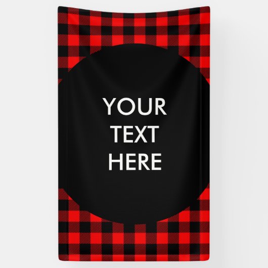 Lumberjack Style - rode stof + uw ideeën Spandoek (Verticaal)
