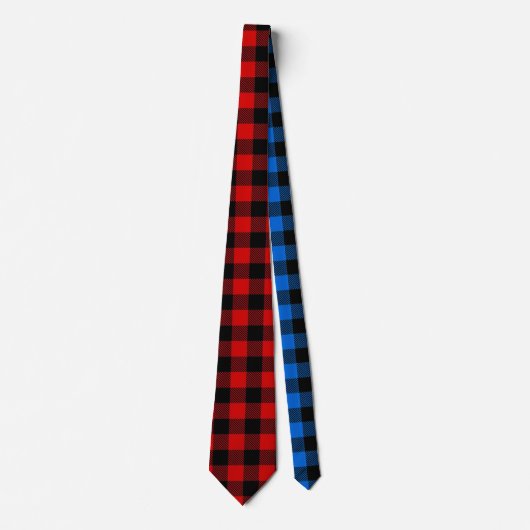 Lumberjack Style - rood en blauw weefsel + uw idee Stropdas (Voorkant)