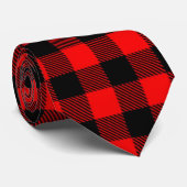 Lumberjack Style - rood en blauw weefsel + uw idee Stropdas (Opgerold)