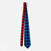 Lumberjack Style - rood en blauw weefsel + uw idee Stropdas (Achterkant)
