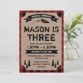 Lumberjack thema uitnodiging verjaardagsfeestje (Staand voorkant)