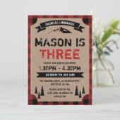 Lumberjack thema uitnodiging verjaardagsfeestje (Staand voorkant)