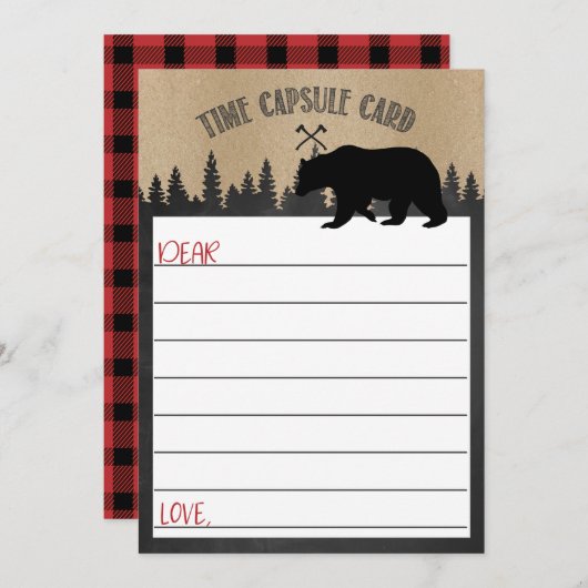 Lumberjack time capsulevaart kaart (Voorkant / Achterkant)
