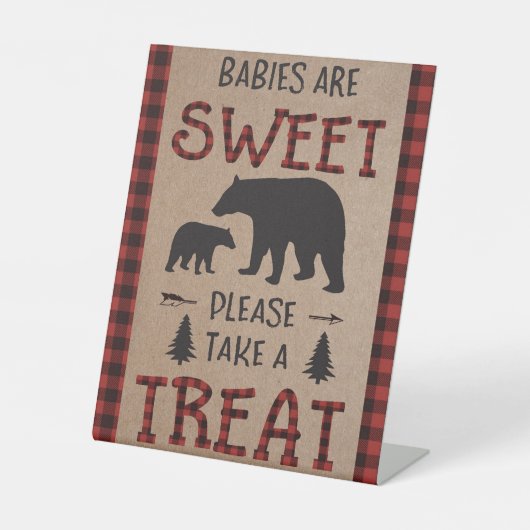 Lumberjack Treat Sign Reclamebord Met Voetstuk (Voorkant)