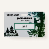 Lumberjack Tree Service Business Card Badge (Voorkant)