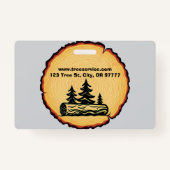 Lumberjack Tree Service Business Card Badge (Achterkant)