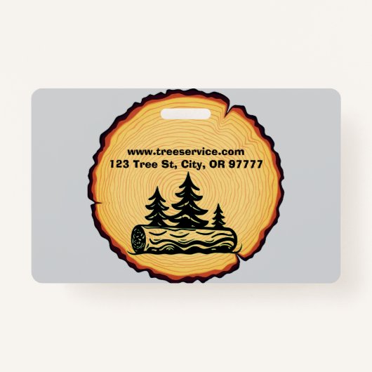 Lumberjack Tree Service Business Card Badge (Achterkant)