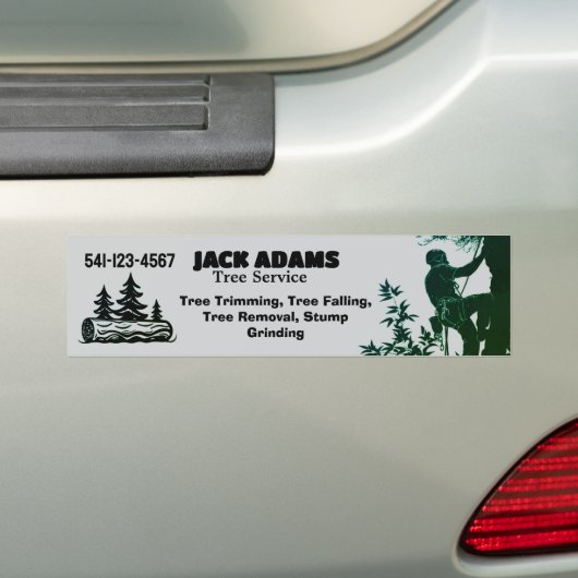 Lumberjack Tree Service Business Card Bumpersticker (Op auto)