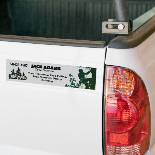 Lumberjack Tree Service Business Card Bumpersticker (Op Truck)
